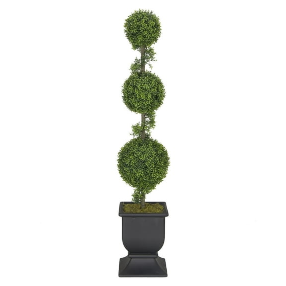 60" Topiary Triple Ball Boxwood Artificial Tree