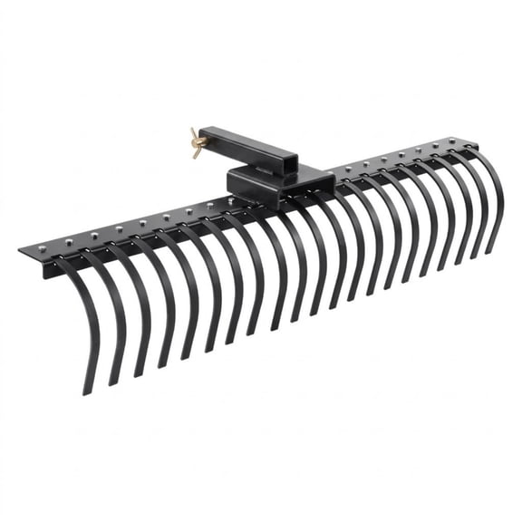60" Tow Behind Landscape Rake, 21 Steel Coil Tine Dethatcher for 3-Point Hitch & Toolbars, Clears Leaves, Pine Needles & Grass