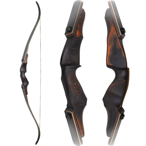 60" Traditional Wooden Recurve Bow 60 lbs – Takedown Design with Solid Riser, Strong Limbs and Excellent Control, Ideal for Target Archery and Outdoor Hunting Use