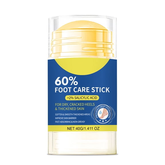 60% Urea Foot Care Stick with 2% Salicylic Acid, Softens & Smooths Dry, Cracked Heels & Thickened Skin, Improves Skin Barrier, Fast-Absorbing & Non-Greasy for Deep Hydration & Gentle Daily Foot Care