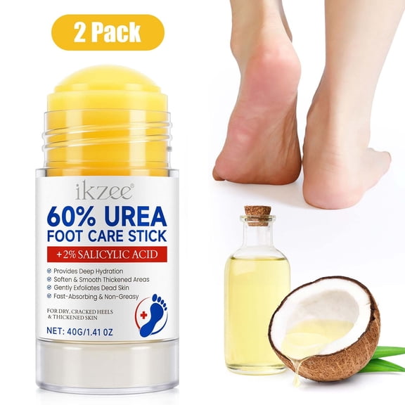 60% Urea Hydrating and Anti-Cracking Foot Cream, Foot Lotion Heel Stick, Repairs and Hydrates Dry and Cracked Feet and Hand - 2Pack
