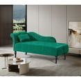 thumbnail image 1 of 60" Velvet Chaise Lounge Buttons Tufted Nailhead Trimmed Solid Wood Legs with 1 Pillow, Chaise Lounge for Office, Living Room, Studio, Apartment (Left Arm Design as Shown in the Picture), 1 of 6