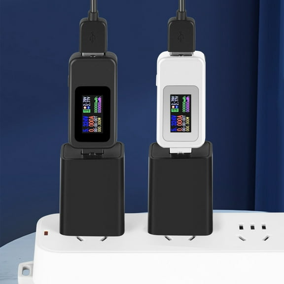 Viflosae USB Power Meter 4-24V 5A LCD USB A&C Voltage Current Display USB Tester Multimeter Test Speed Of Charger Cables Capacity Of Power Bank, QC 2.0 3.0 Electronics Gadgets