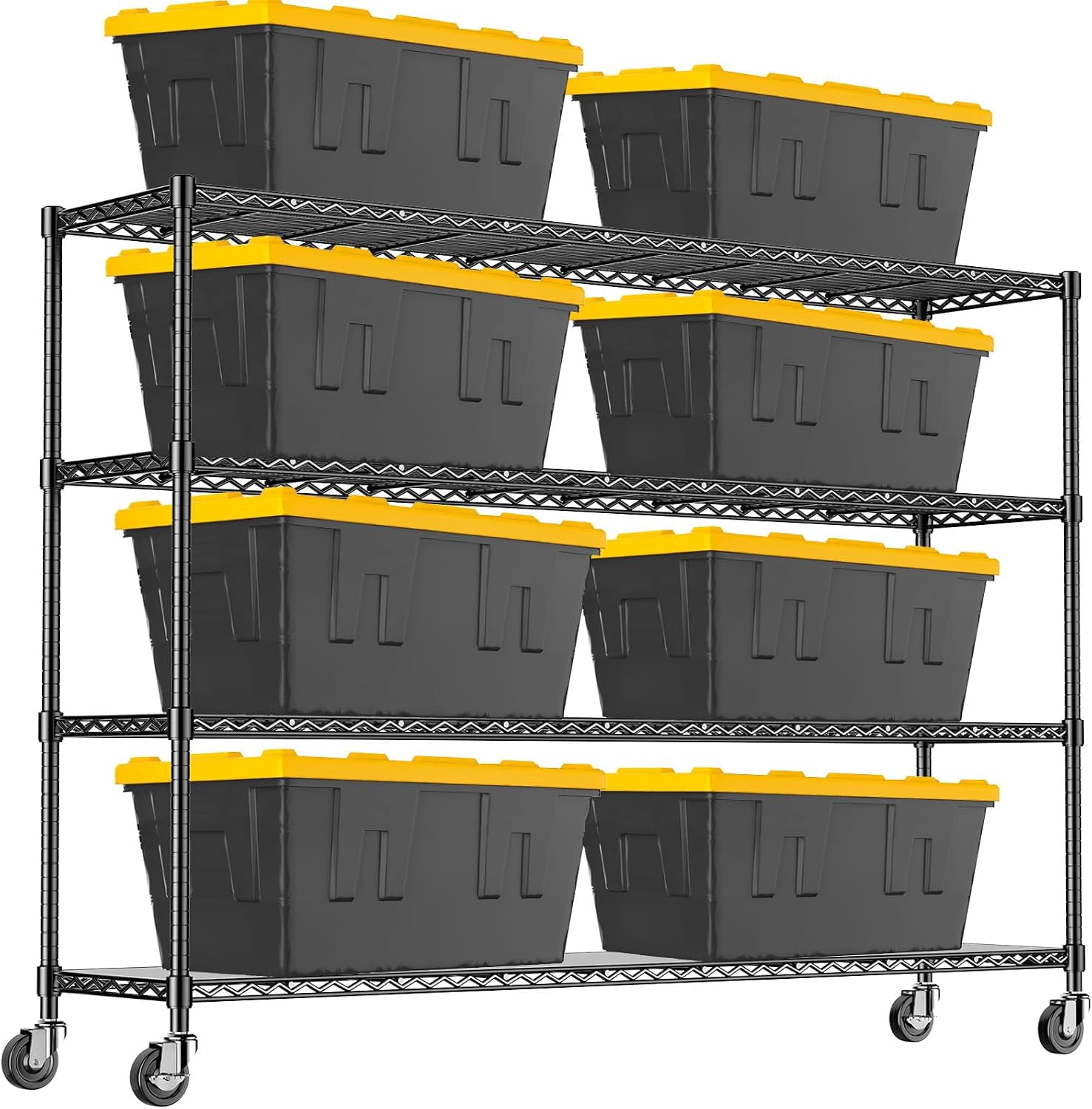60'' W Storage Shelves Wire Shelving with Wheels, Heavy Duty Metal ...