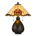 thumbnail image 1 of 60 W X 2 Tiffany Table Lamp With Pull Chain Switch With Resin Lamp Body, 1 of 5