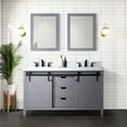 thumbnail image 1 of 60" W X 22" D Dark Grey Bath Vanity - Marble Countertop And Faucet Open Cabinet Shelf For Added Storage Options Bathroom 60 In. 22 & Soft Close Doors Drawers A Quiet Elegant, 1 of 3