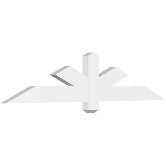 60"W x 12 1/2"H x 2"D x 4"F, 5/12 Pitch, Kennewick Architectural Grade PVC Gable Bracket