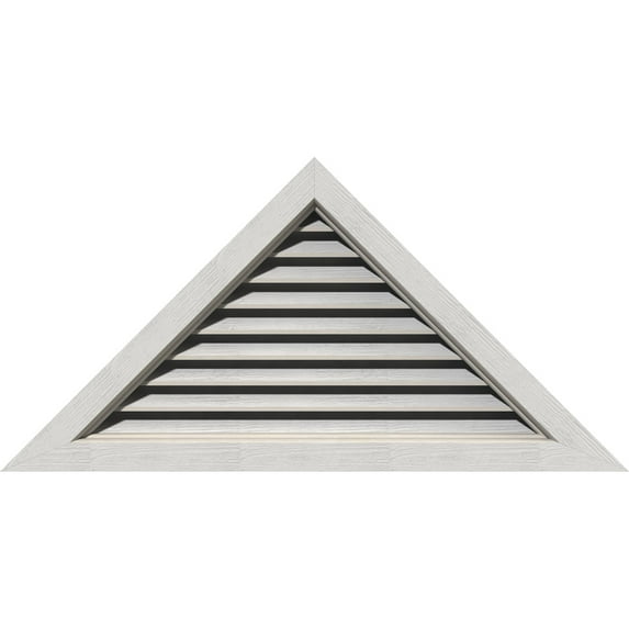 60"W x 20"H Triangle Gable Vent (76 1/2"W x 25 1/2"H Frame Size) 8/12 Pitch: Primed, Functional, Rough Sawn Western Red Cedar Gable Vent w/ Brick Mould Face Frame