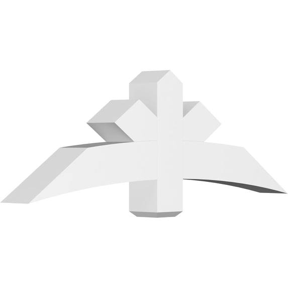 60"W x 20"H x 6"D x 6"F, 8/12 Pitch, Alberta Architectural Grade PVC Gable Bracket