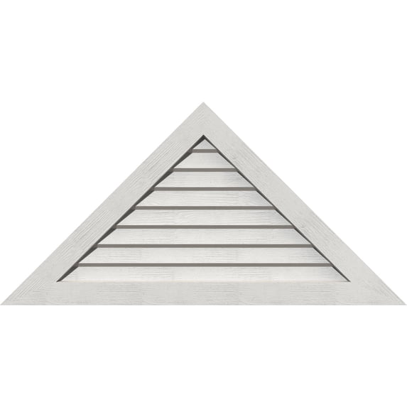 60"W x 25"H Triangle Gable Vent (73 3/4"W x 30 3/4"H Frame Size) 10/12 Pitch: Primed, Non-Functional, Rough Sawn Western Red Cedar Gable Vent w/ Decorative Face Frame
