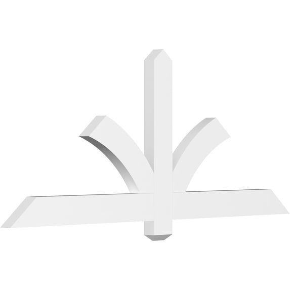 60"W x 25"H x 2"D x 4"F, 10/12 Pitch, Redmond Architectural Grade PVC Gable Bracket