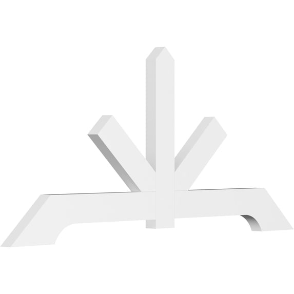 60"W x 27 1/2"H x 2"D x 4"F, 11/12 Pitch, Vanguard Architectural Grade PVC Gable Bracket
