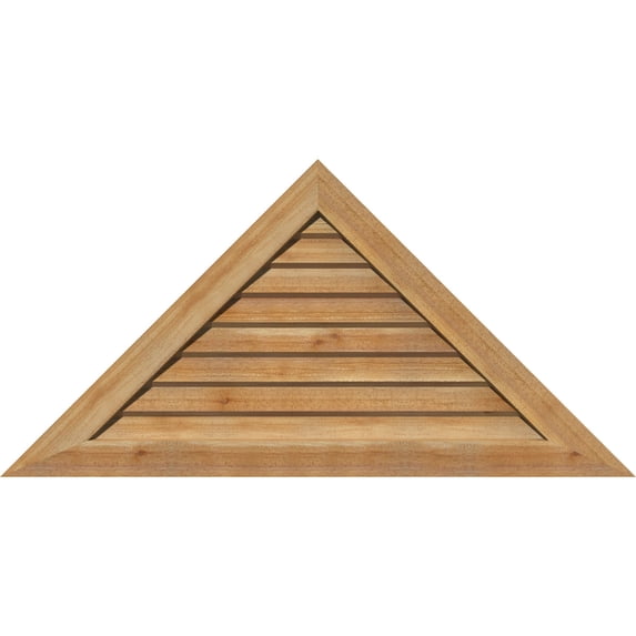 60"W x 30"H Triangle Gable Vent (72 1/8"W x 36"H Frame Size) 12/12 Pitch: Unfinished, Non-Functional, Rough Sawn Western Red Cedar Gable Vent w/ Decorative Face Frame
