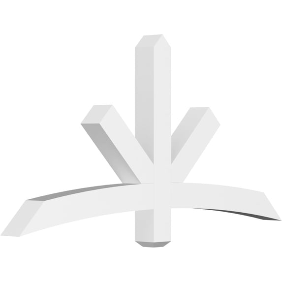 60"W x 30"H x 4"D x 4"F, 12/12 Pitch, Alberta Architectural Grade PVC Gable Bracket