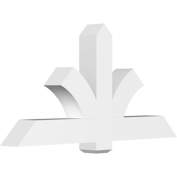 60"W x 30"H x 6"D x 6"F, 12/12 Pitch, Redmond Architectural Grade PVC Gable Bracket