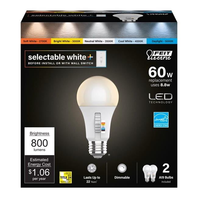 60 Watt Equivalence A19 E26 Medium LED Light Bulb, Color Changing