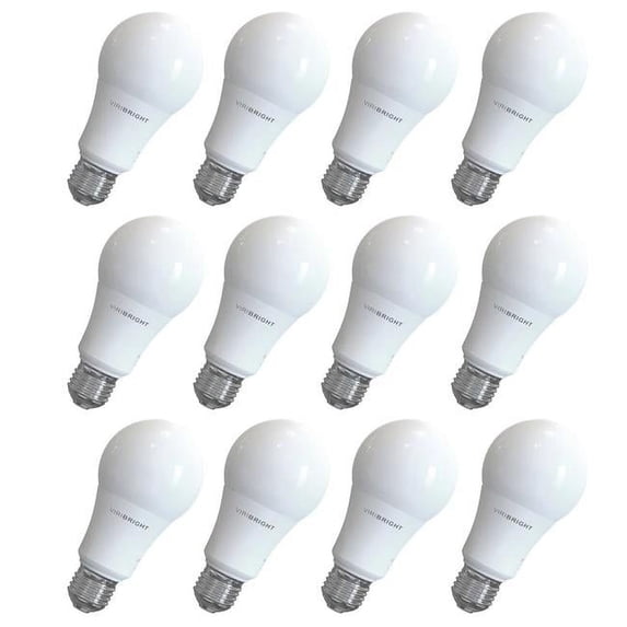 Viribright 450108-ES 60-Watt Equivalent A19 Dimmable CEC Title 20 ENERGY STAR E26 Medium Base LED Light Bulb, Cool White 4000K (12-Pack)