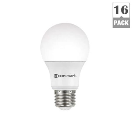 60-Watt Equivalent A19 Non-Dimmable LED Light Bulb Daylight (16-Pack)