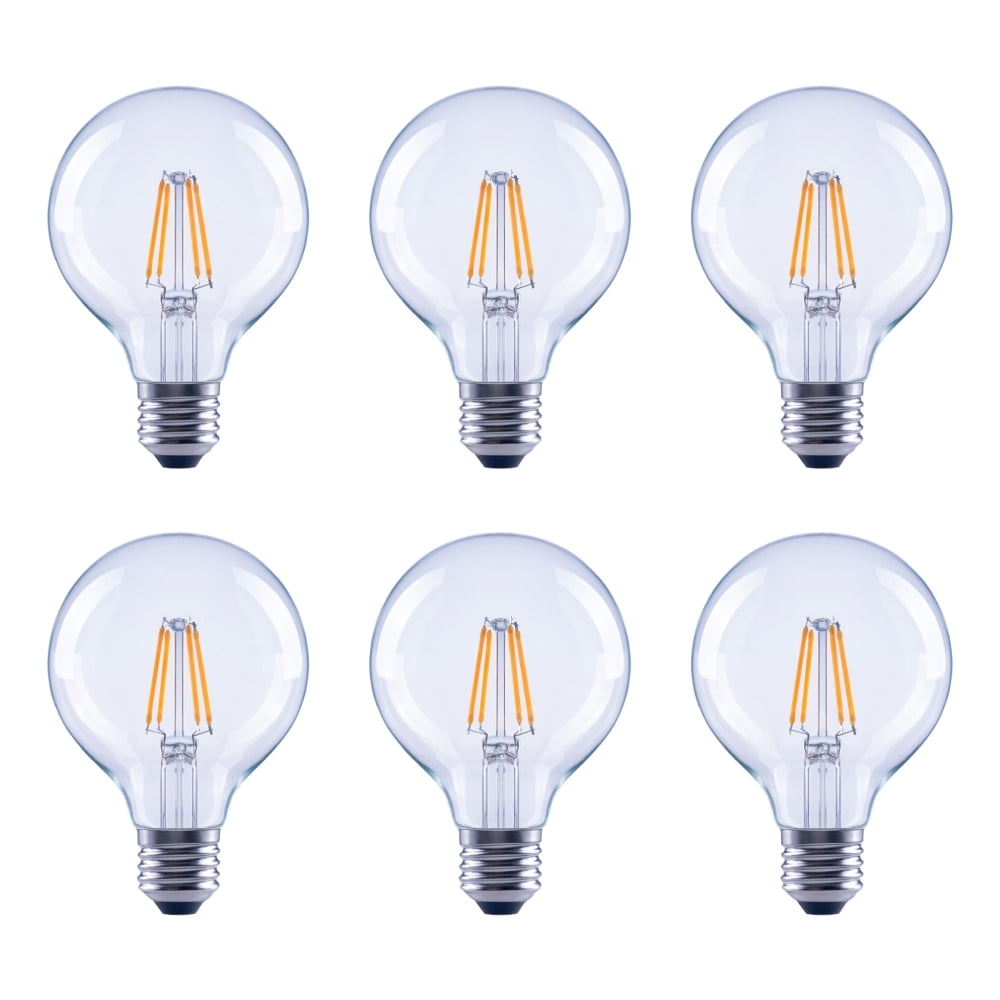 EcoSmart 60-Watt Equivalent G25 Globe Dimmable Clear Glass Filament Vintage Style LED Light Bulb Soft White (12-Pack) EcoSmart 60-Watt Equivalent G25 Globe Dimmable Clear Glass Filament Vintage Style LED Light Bulb Soft White (12-Pack)