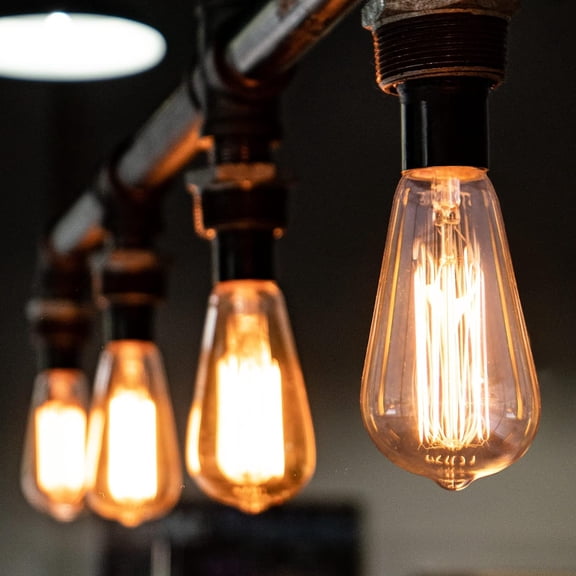 60 Watt Incandescent Edison Light Bulbs, Vintage Dimmable E26 Bulbs, ST64 2200K Warm White Antique 260LM E26 Medium Screw Base Amber Filament Bulbs for Home, Bedroom, Office, Decorative Lamp(4-Pack)