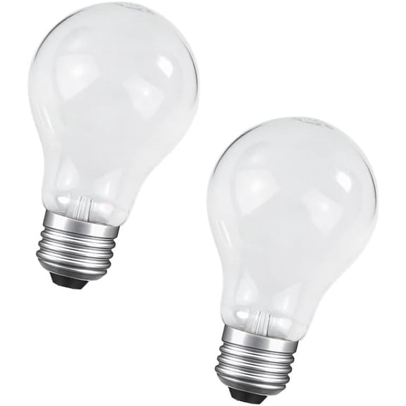 60 Watt Incandescent Light Bulbs, A19 60W Incandescent Bulb Shatter Resistant Rough Service Light Bulb (2 Pack) (2)