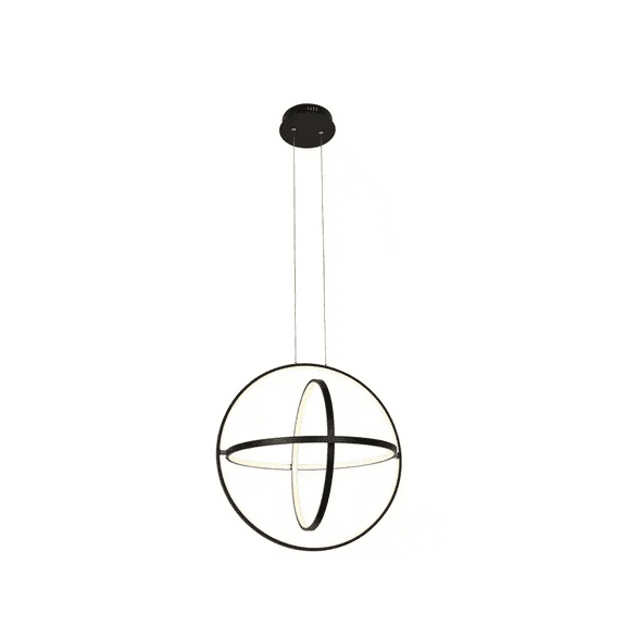 60-Watt Integrated LED Black Ringed Adjustable Pendant Light