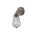 thumbnail image 1 of 60 Watt Open Bulb Cage Metal Frame Wall Sconce, Bronze, 1 of 5