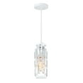 thumbnail image 1 of 60-Watts 1-Light White Mini Pendant Light with Crystal Glass Shade, 1 of 11