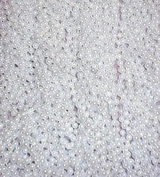 MGMB 60 White Pearl Mardi Gras Beads Party Favors Necklaces 5 Dozen Lot