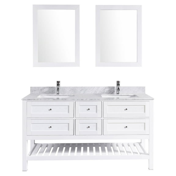 60" White Vanity Cabinet Set LV6-60W