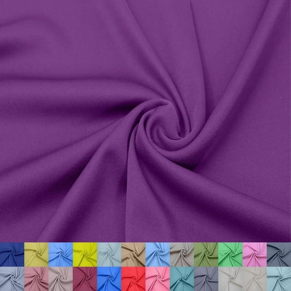 60" Wide 100% Polyester Interlock Lining –2-Way Stretch, Lightweight Knit Fabric by the Yard for Apparel, Maternity, Party Decorations, Drapery, Crafts & DIY.