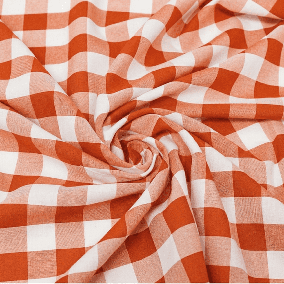 1" Checkered Gingham PolyPoplin Fabric by The Yard - 60 Inch Wide for Sewing, Quilting, Tablecloths, Curtains, Apparel, Crafting, DIY Projects