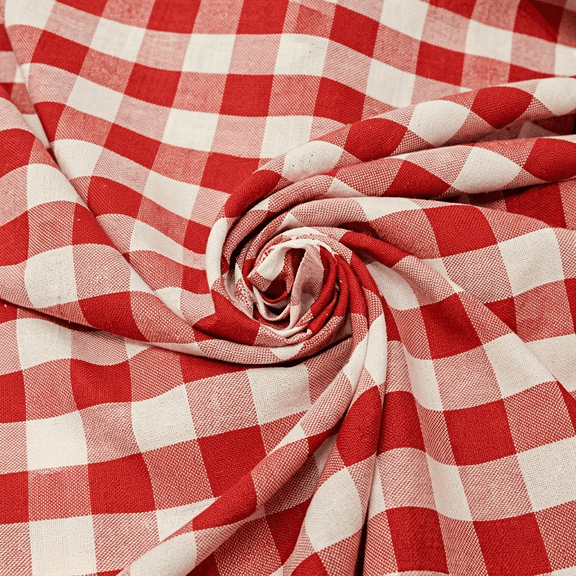 1" Checkered Gingham PolyPoplin Fabric by The Yard - 60 Inch Wide for Sewing, Quilting, Tablecloths, Curtains, Apparel, Crafting, DIY Projects