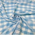 thumbnail image 1 of 60" Wide Checkered Gingham Buffalo Check Polyester Poplin Fabric - Turquoise & White - 10 Yards, 1 of 1