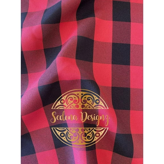 1" Checkered Gingham PolyPoplin Fabric by The Yard - 60 Inch Wide for Sewing, Quilting, Tablecloths, Curtains, Apparel, Crafting, DIY Projects