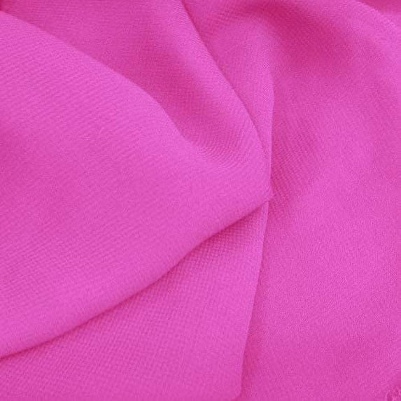 60" Wide Chiffon Fabric 100% Polyester - Perfect for Wedding Dresses, Elegant Gowns, DIY Decoration, Drapery - HOTPINK, 25 Yards