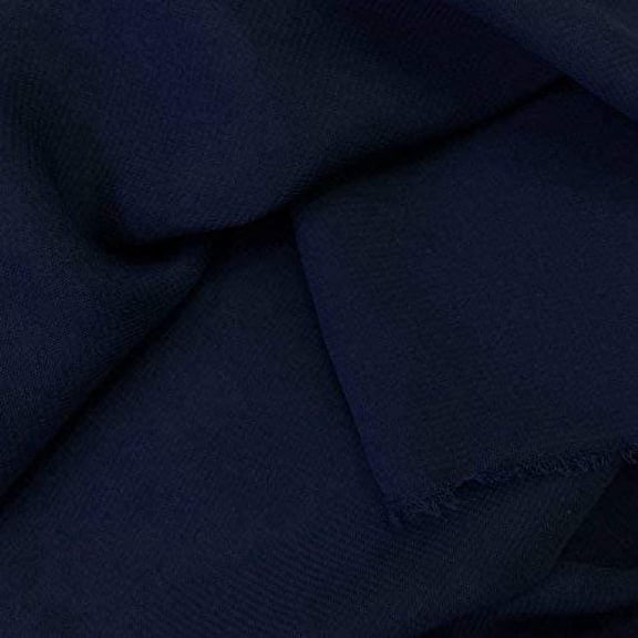 60" Wide Chiffon Fabric 100% Polyester - Perfect for Wedding Dresses, Elegant Gowns, DIY Decoration, Drapery - Navy, 25 Yards