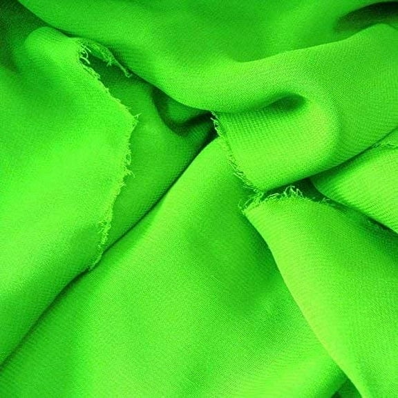 60" Wide Chiffon Fabric 100% Polyester - Perfect for Wedding Dresses, Elegant Gowns, DIY Decoration, Drapery - Neongreen, 1 Yard