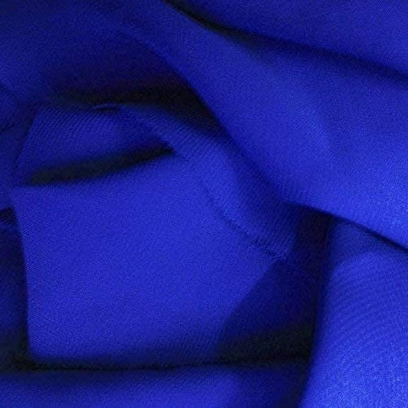 60" Wide Chiffon Fabric 100% Polyester - Perfect for Wedding Dresses, Elegant Gowns, DIY Decoration, Drapery - RoyalBlue, 1 Yard