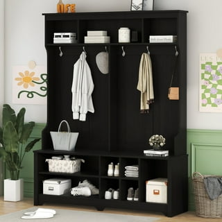 Triple Tree Contemporary Hall Trees in Entryway Furniture Black Walmart