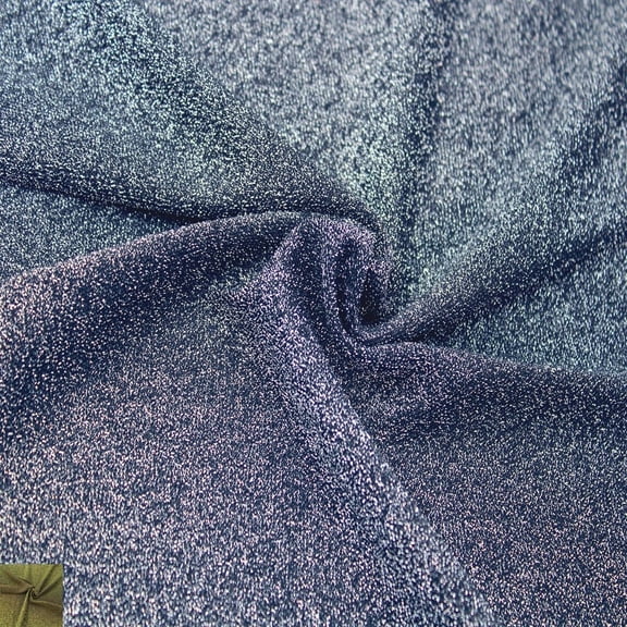 60" Wide Poly Nylon Spandex Glitter Lurex Fabric -155 GSM, Lightweight, 2-Way Stretch, Shiny & Breathable - Sold by the Yard for Apparel, Decorations & Crafts-Black Silver