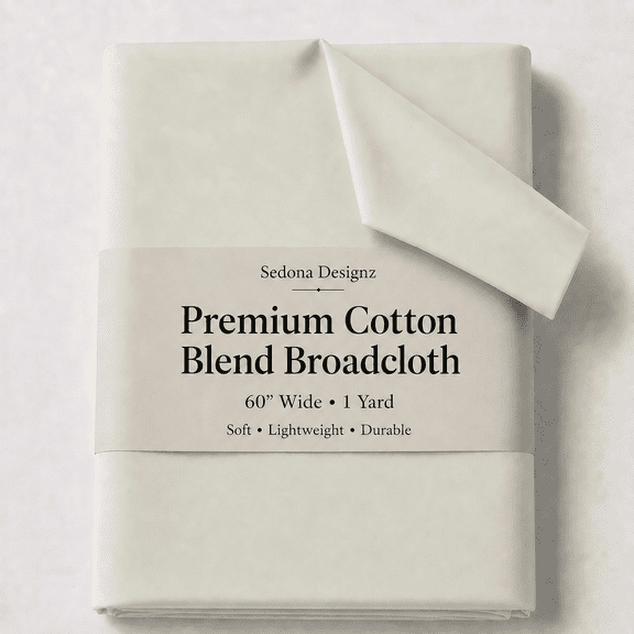 Sedona Designz 60" Wide Poly Cotton Broadcloth Fabric by the Yard, Ivory