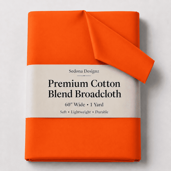 Sedona Designz 60" Wide Poly Cotton Broadcloth Fabric by the Yard, Orange