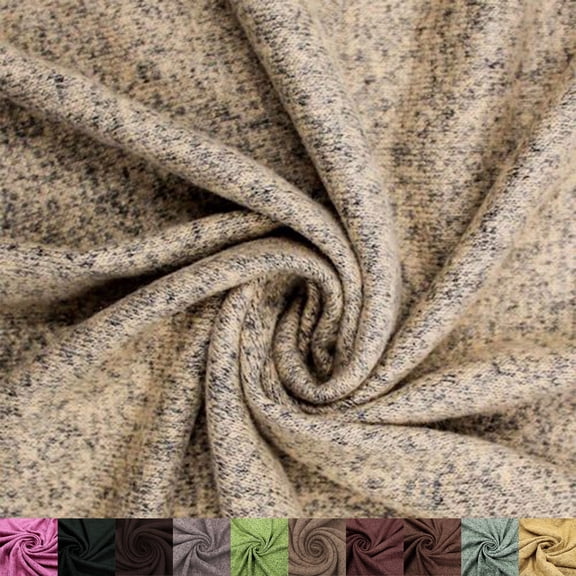 60" Wide Rayon Rich Hacci Brushed Knit Fabric by the Yard - 190GSM, Medium Weight, 4-Way Stretch - Apparel, Drapery, Headbands, Decorations & DIY