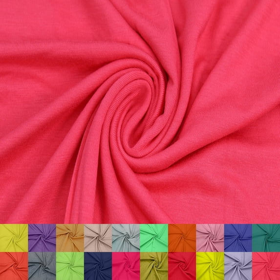 60" Wide Rayon Spandex Jersey Knit Fabric by the Yard - 4-Way Stretch, 200GSM, Medium Weight -Soft & Breathable - Apparel, Accessories, Maternity & Decorations-5 Yards.