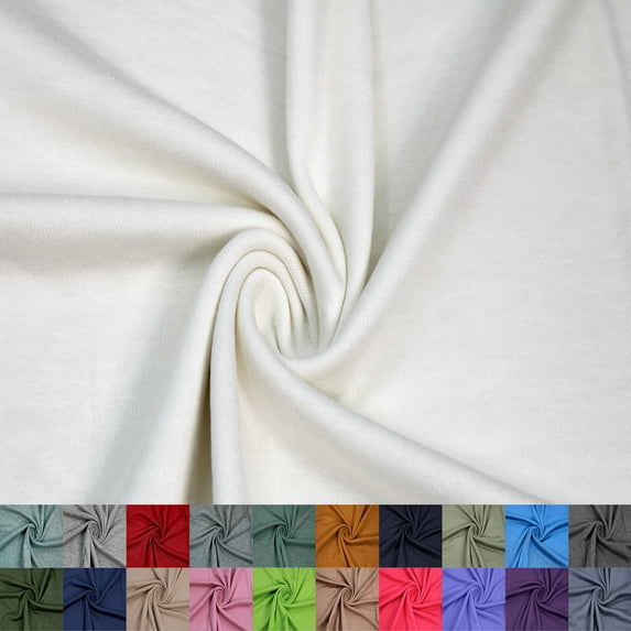 60" Wide Rayon Spandex Jersey Knit Fabric by the Yard - 4-Way Stretch 220GSM - Anti-Wrinkle, Breathable - Apparel, Accessories, Maternity, Decorations & Crafts-Off White