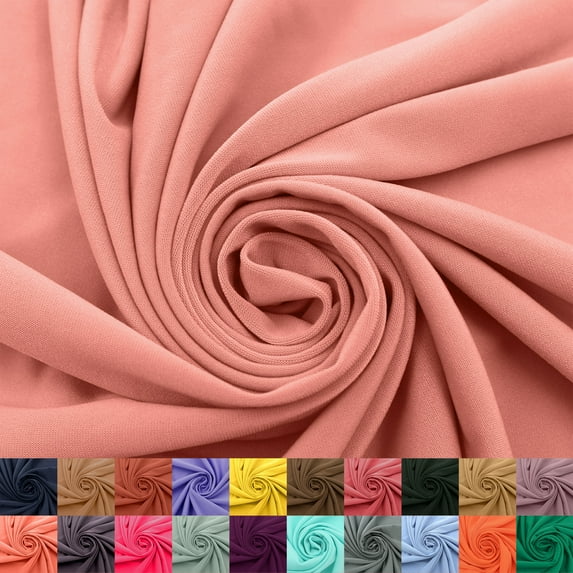 60" Wide Venezia Poly Spandex Fabric - (200 GSM), Medium Weight, 2-Way Stretch, Soft & Breathable for Apparel, Activewear, Leggings, Decorations, Headband & DIY-Brown Autumn