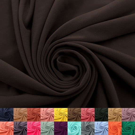 Stylish Fabric 60" Wide Poly Spandex Fabric Solid Print Apparel Fabric By the Yard, Coffee