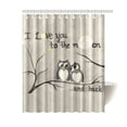 thumbnail image 1 of 60"(Width) x 72"(Height) Funny Owls Fall In Love I Love You To The Moon And Back Bathroom Shower Curtain Shower Rings Included, 100% Polyester, 1 of 4