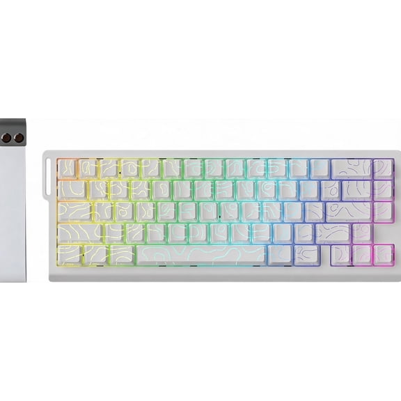 60% Wired Mechanical Gaming Keyboard with Hall Effect Magnetic Switches Adjustable Actuation Rapid Trigger RGB Backlight Top Mount Side Printed Keycaps White Contour